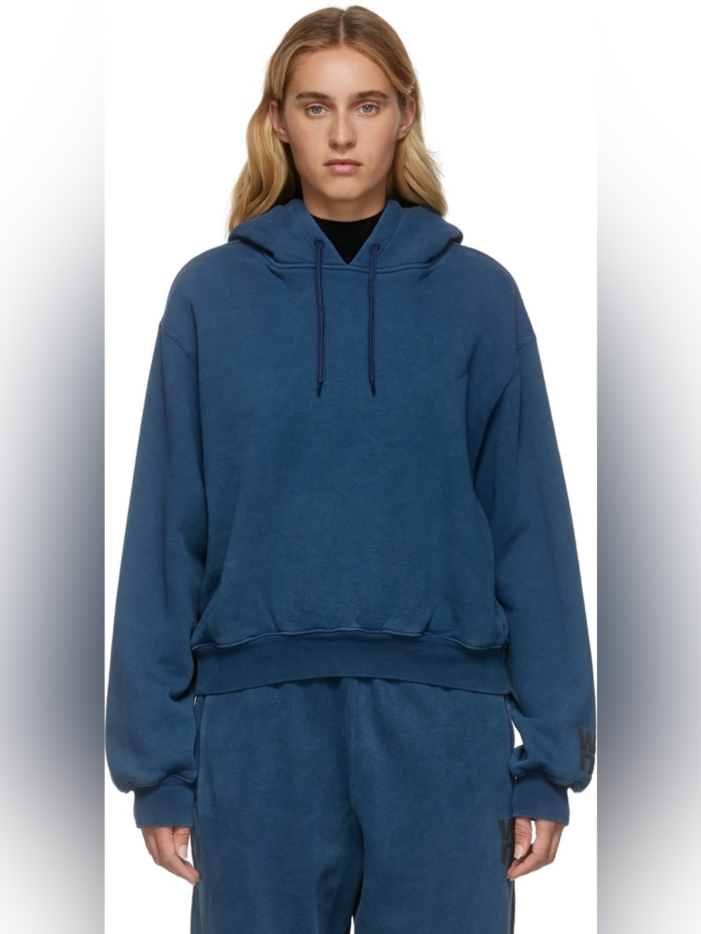 Alexander Wang.T  Washed Blue Pullover Hoodie - 100% Cotton
